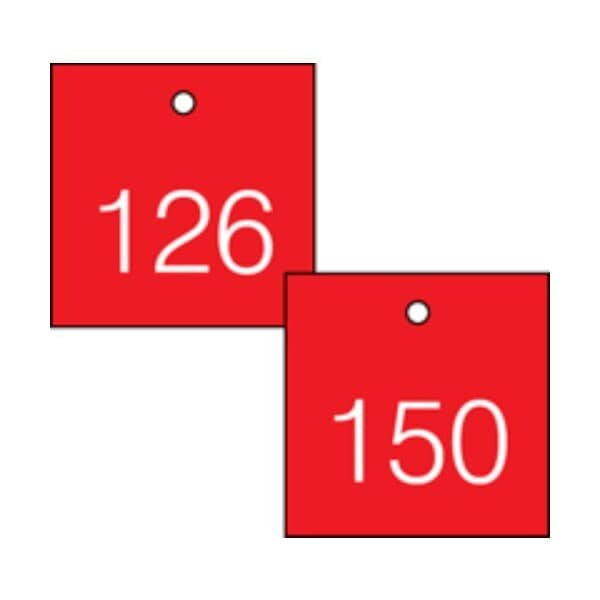 Accuform Engraved Numbered Tags, HS-Laminate, 3 in W, 25 PK TDG375RD - main